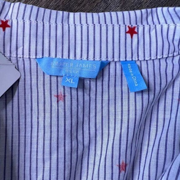 Draper James RSVP Patriotic Linen Blend Bodysuit-Size XL - Picture 4 of 8